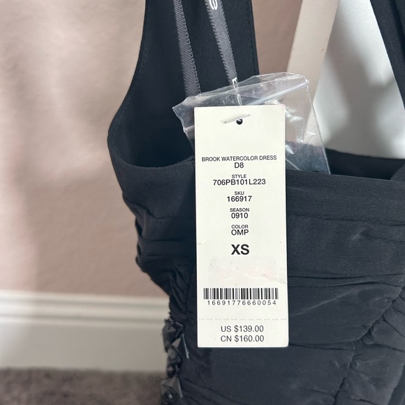 bebe Black and Magenta One-Shoulder Dress with Embellished Waist - Picture 3 of 4